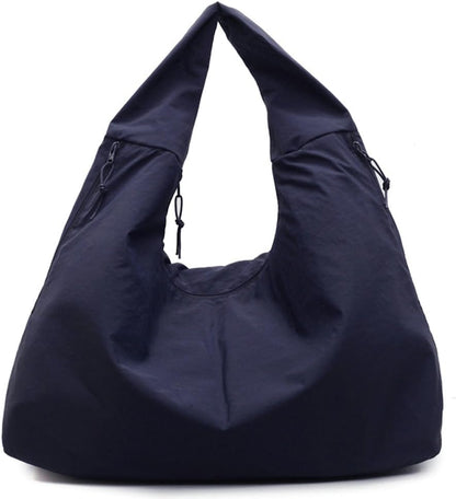 Women Slouchy Hobo Bag - Large Nylon Shoulder Crossbody Tote Handbag Blue