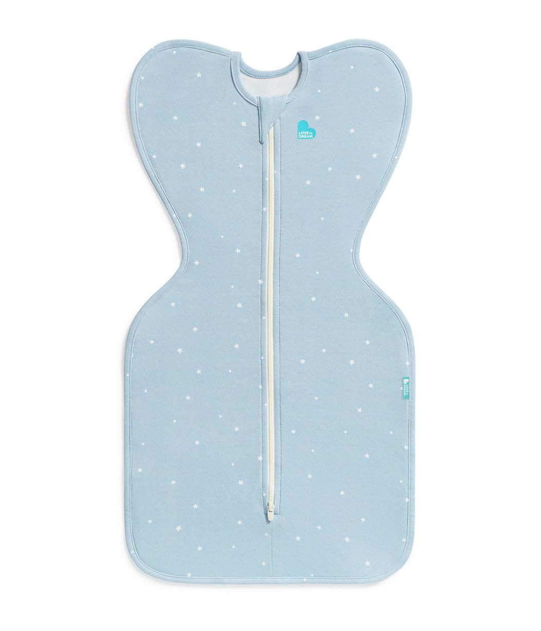 Baby Swaddle Sleep Sack Arms Up Newborn 8-13lbs Self-Soothing Swaddle Twinkle Powder Blue