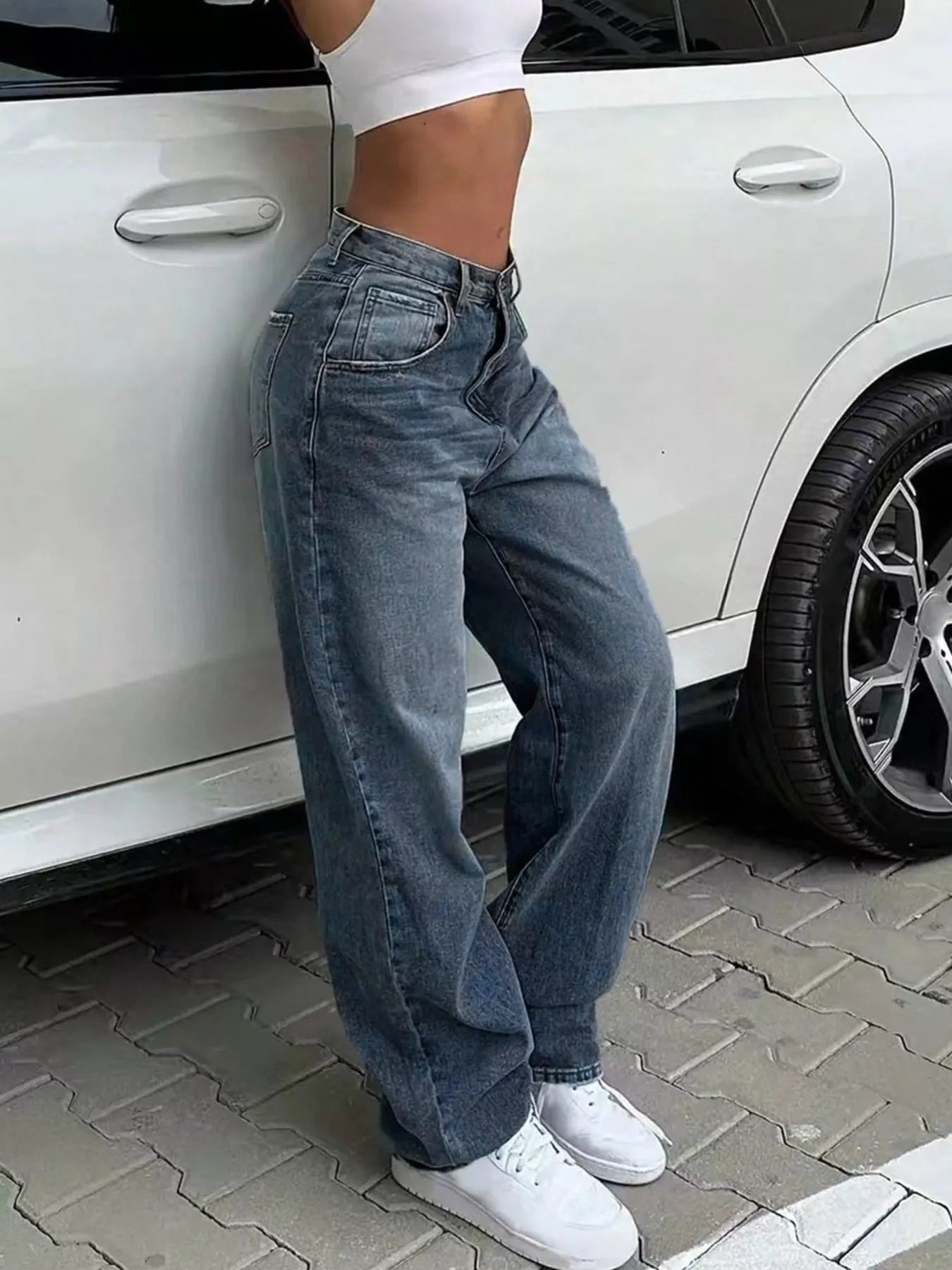 Washed Wide Leg Jeans