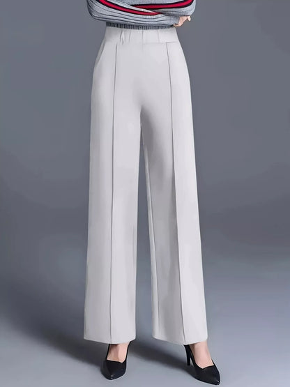 Wide Leg High Waist Pants White