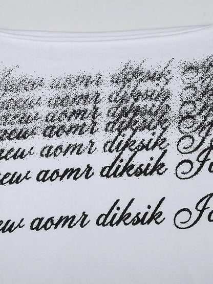 Letter Single Shoulder T-Shirt