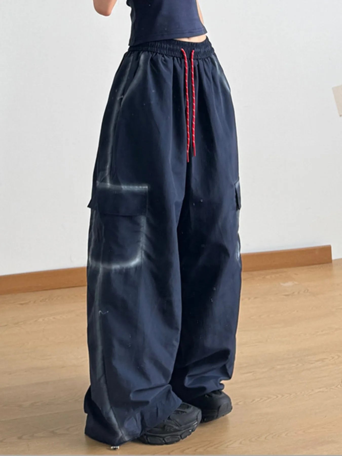 Drawstring Wide Leg Pants