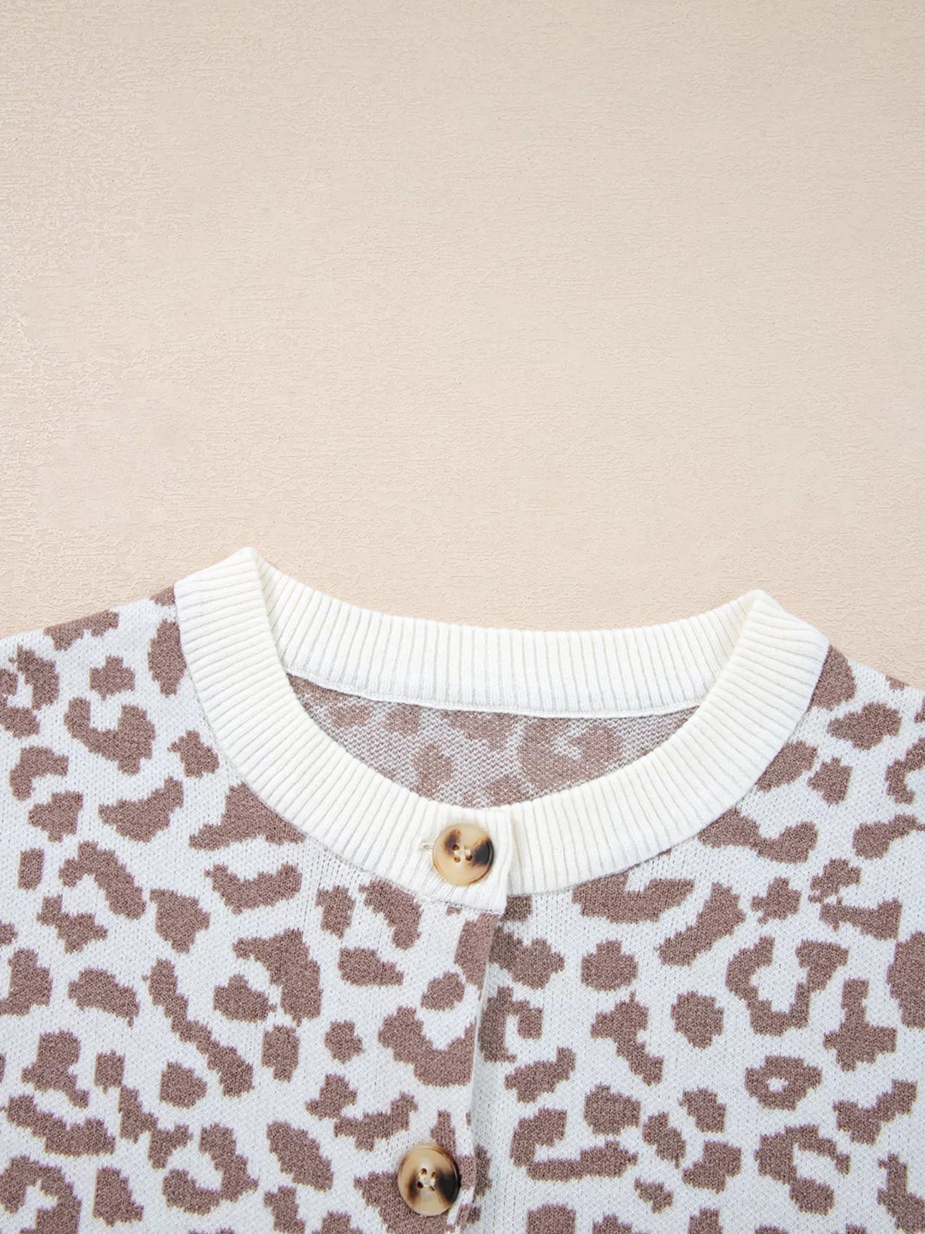 Leopard Drop Shoulder Chunky Knitted Cardigan