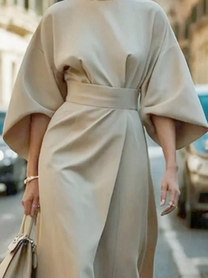 Round Neck 3/4 Sleeve Dress