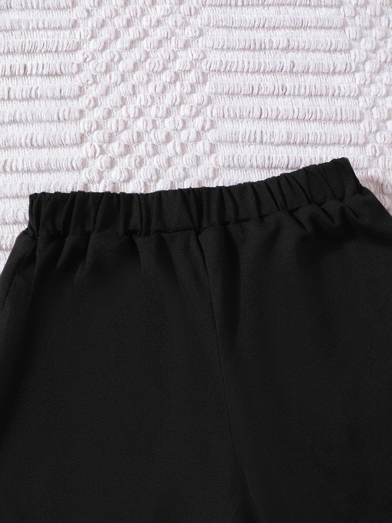 Children's Color Block Short Sleeve Top and Shorts Set