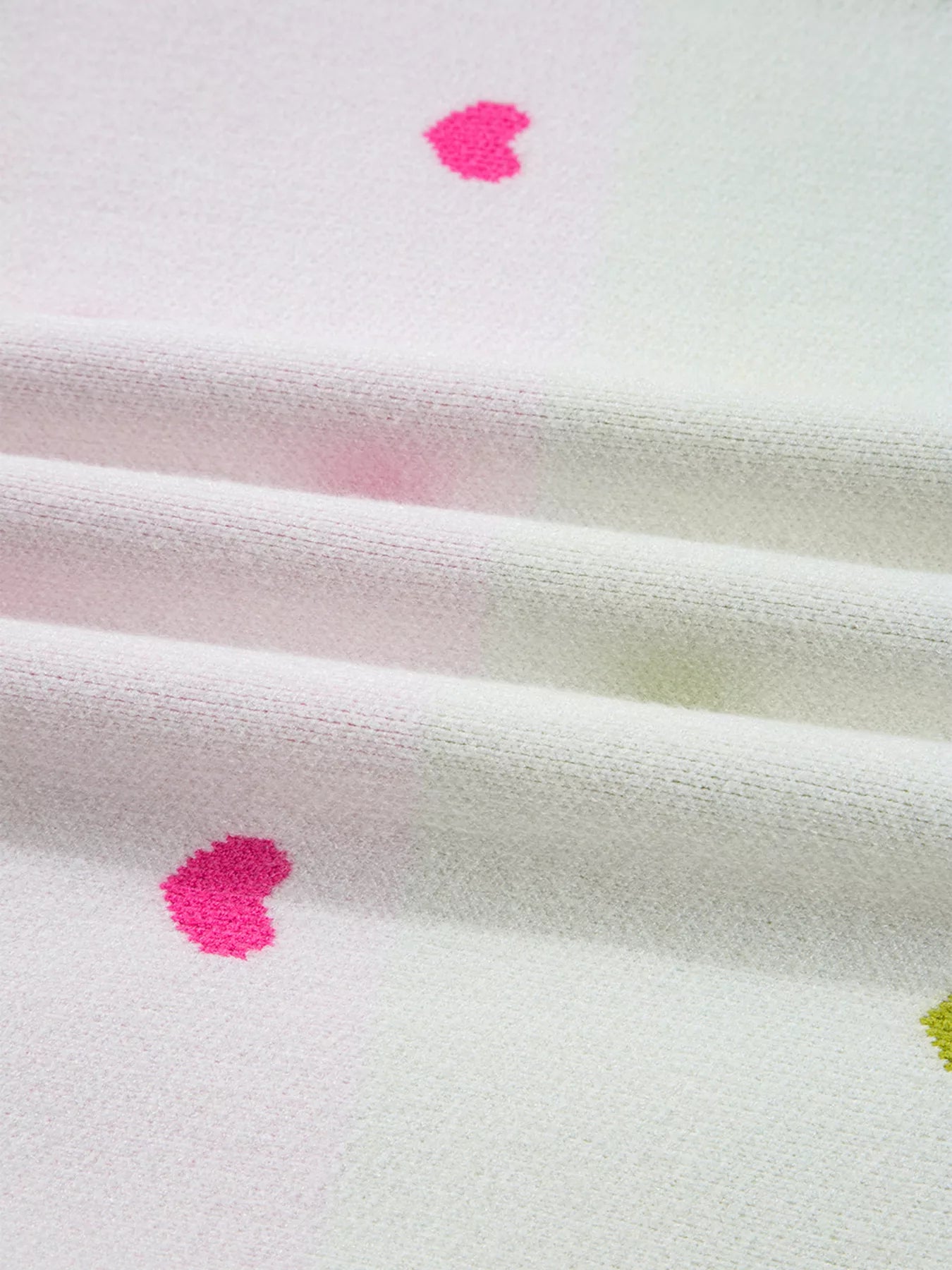 Multicolour Heart Pattern Dropped Shoulder Sweater