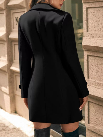 Double-Breasted Wool Blend Overcoat