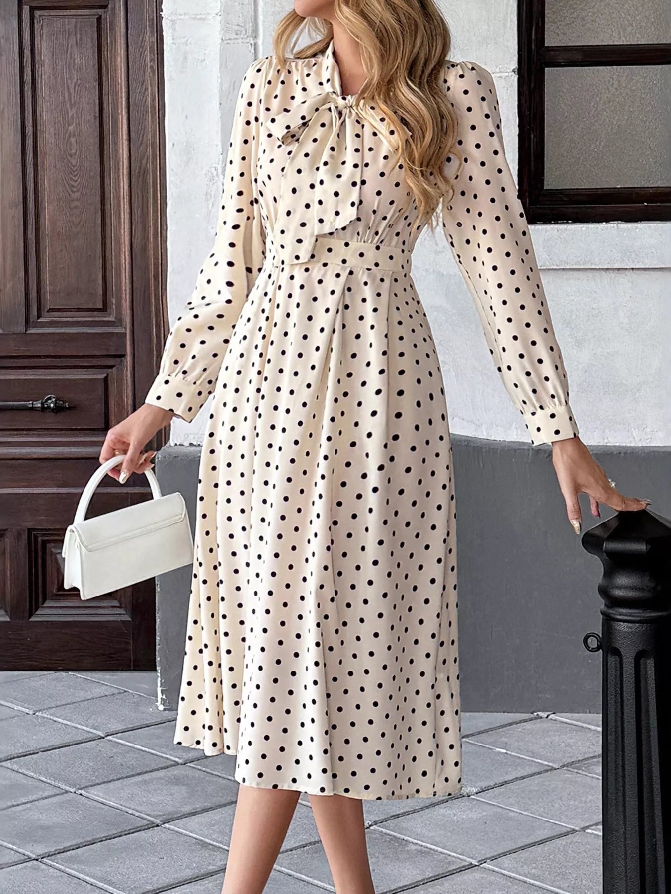 Tie Front Polka Dot Dress
