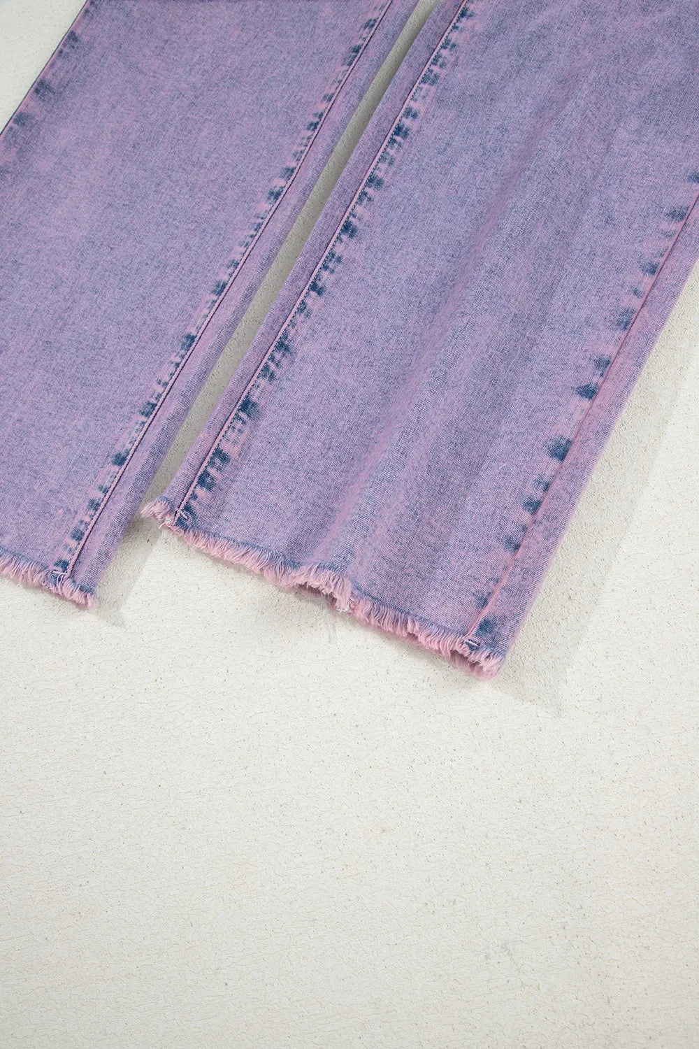 Washed Raw Hem Cropped Jeans