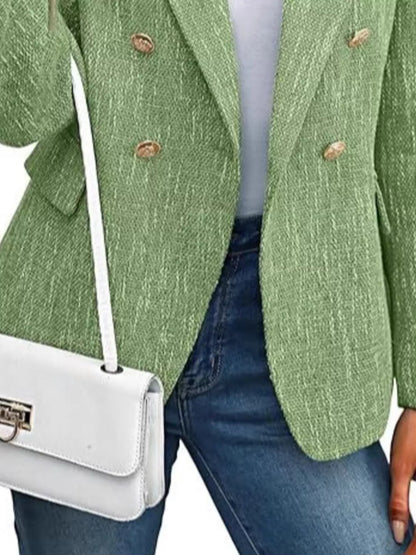 Double-Breasted Lapel Collar Blazer