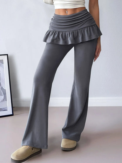 High-Waisted Ruffle Pants
