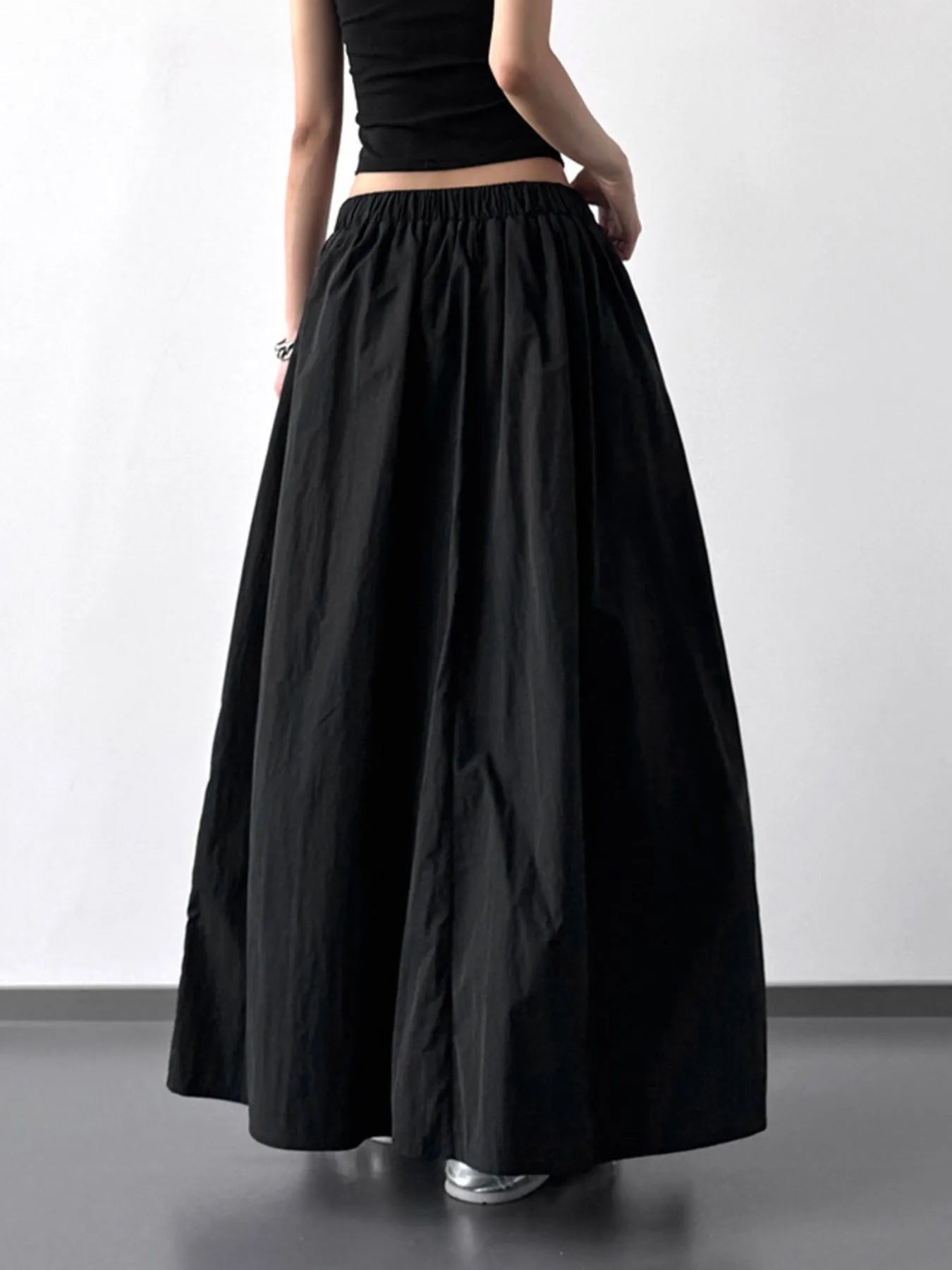 Pleated Linen Maxi Skirt