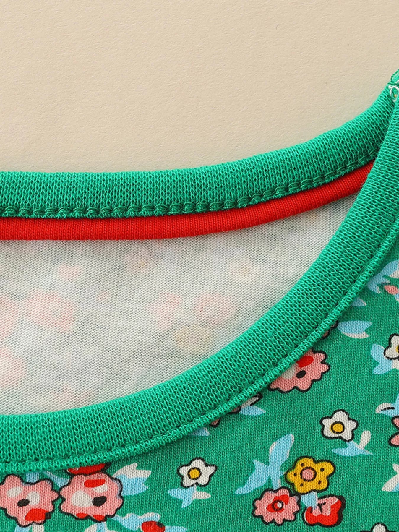 Children's Floral Print Bird Long Sleeve Dress