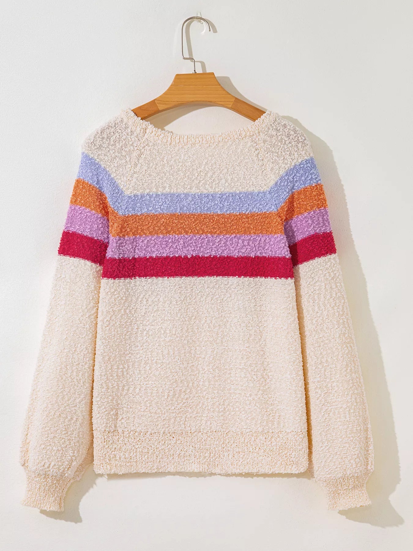 Striped Color Block Loose Sleeve Sweater