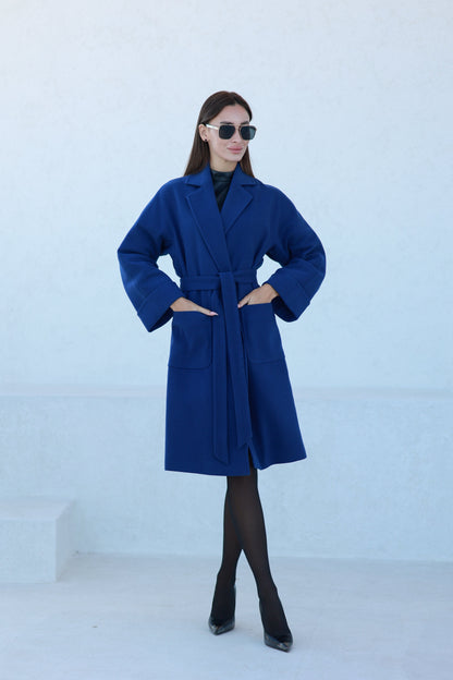 Classic Wraparound Cashmere Blend Overcoat