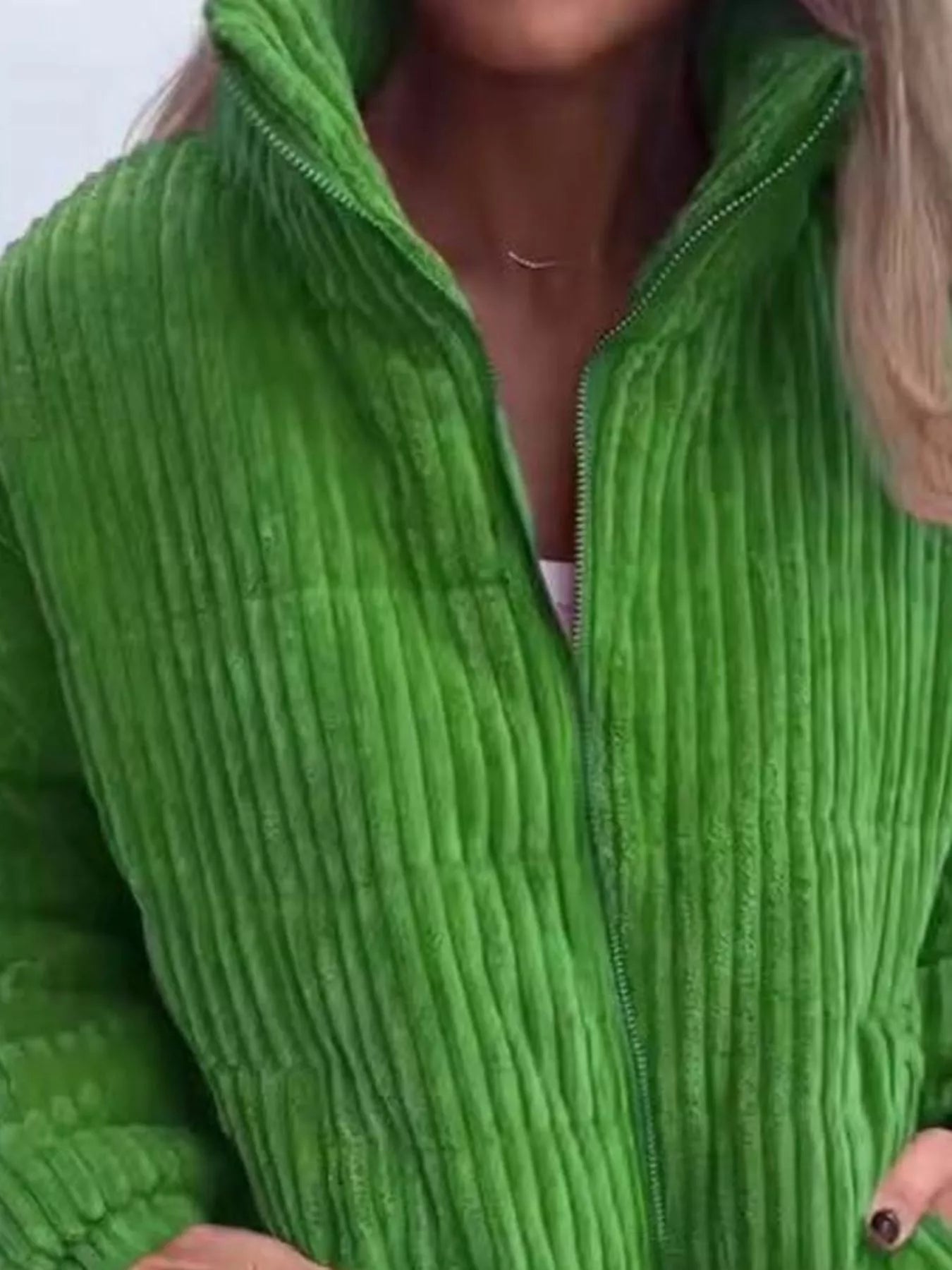 Full Size Zip Up Turtleneck Long Sleeve Winter Coat Plus Size