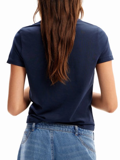 Flower Graphic Round Neck T-Shirt