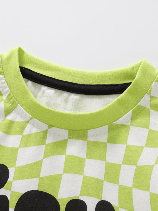 Children's Checkered Top and Pants Set