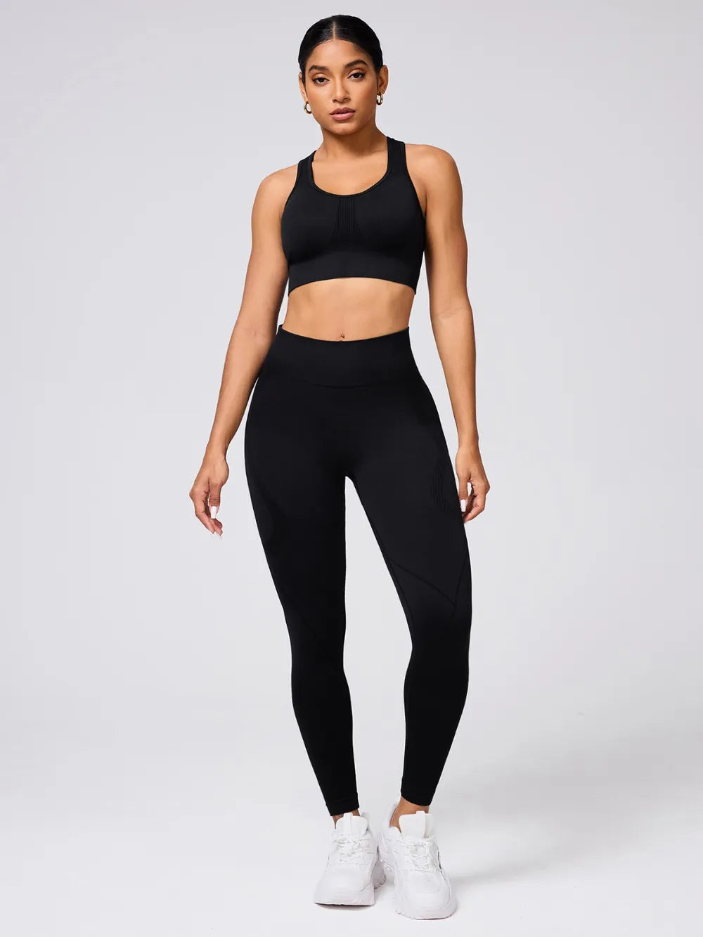 Round Neck Wide Strap Tank and Leggings Active Set Black