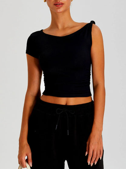 Ruched Side Crop T-Shirt