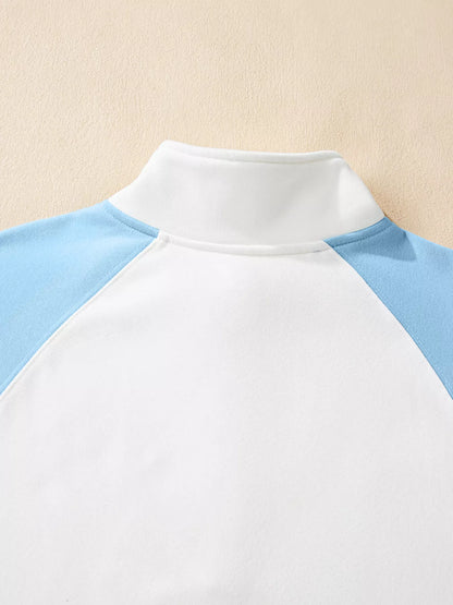 Color Block Snap Buttons Sweatshirt