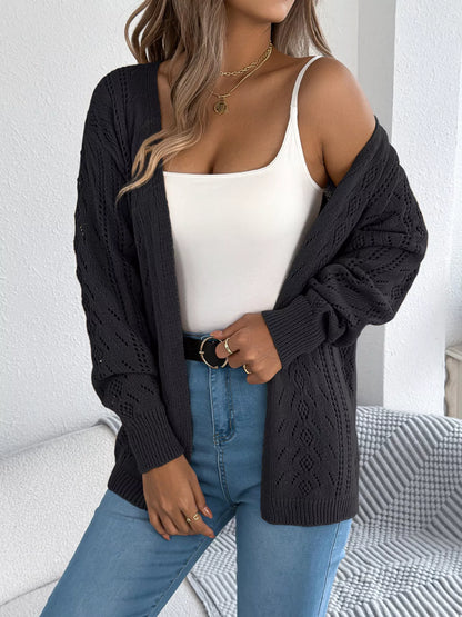Openwork Open Front Cardigan
