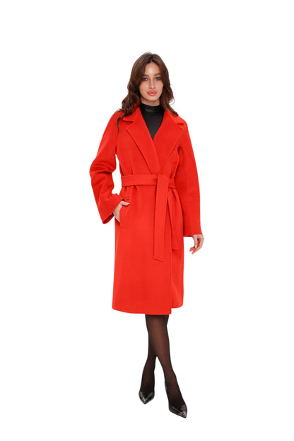 Chester Premium Wool Cashmere Coat in Sicily Red