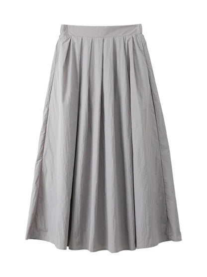 Pleated Linen Maxi Skirt