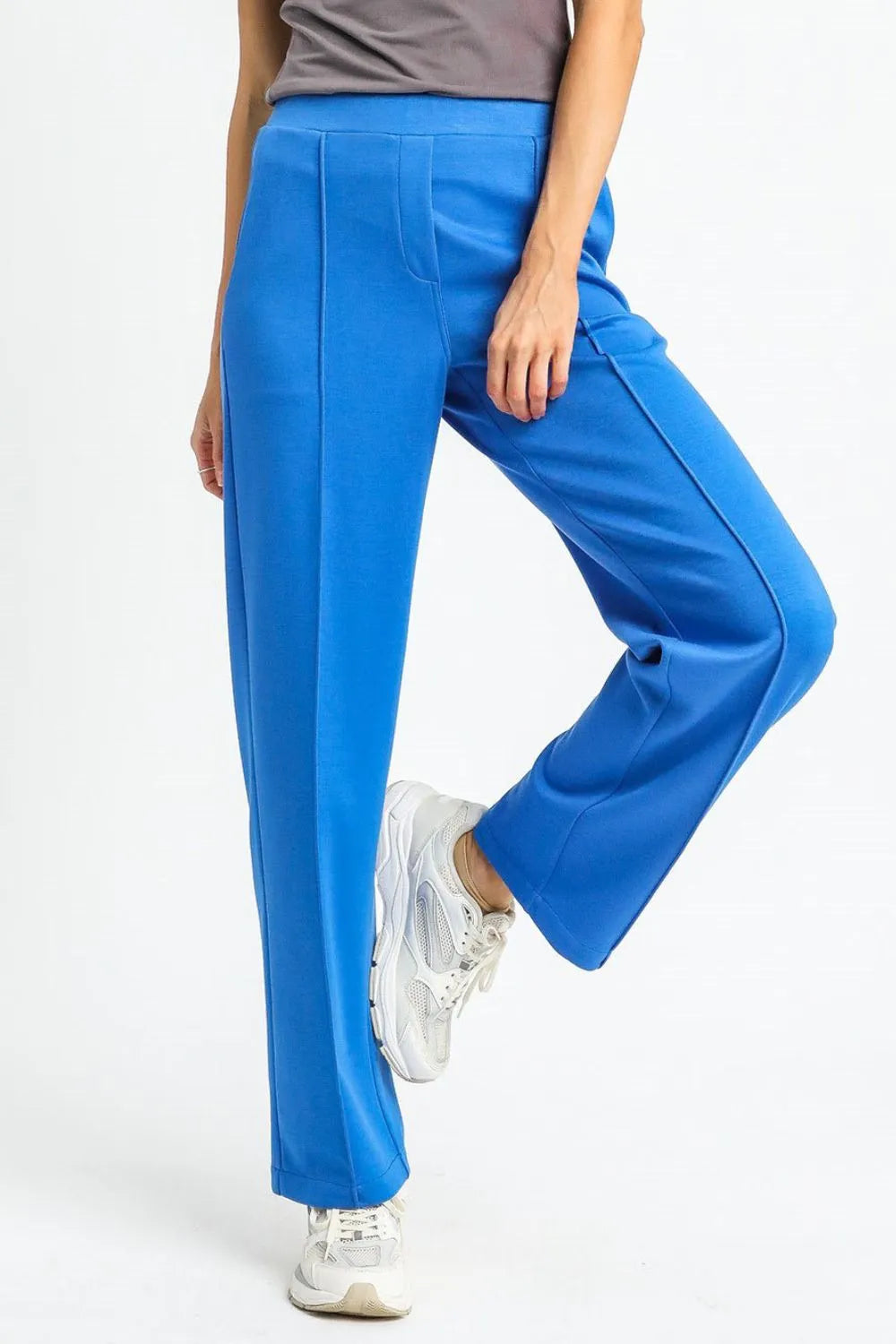 Umgee High Waisted Wide Leg Pants Sky Blue
