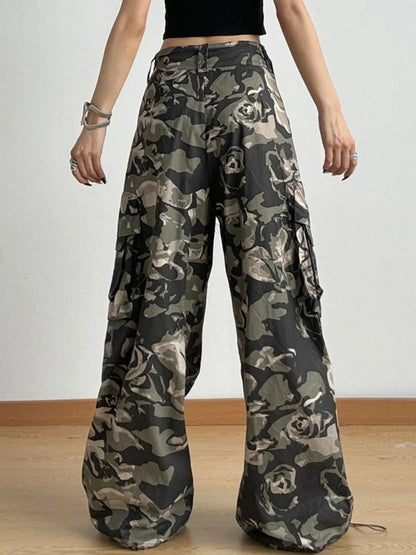 Camouflage Wide Leg Pants