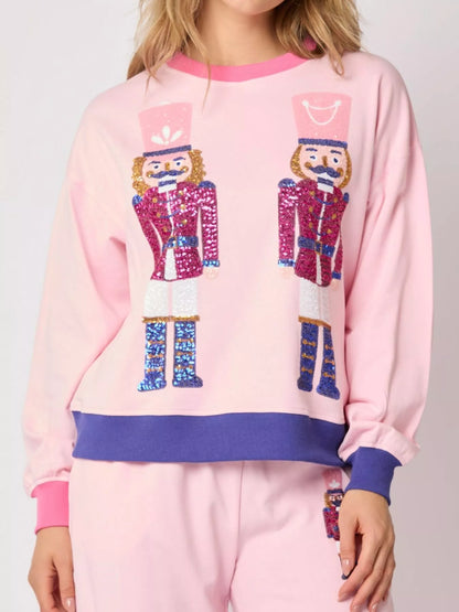 Nutcracker Contrast Trim Sweatshirt and Pants Set