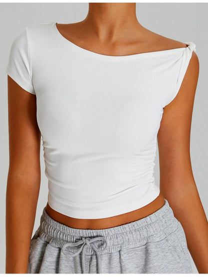 Ruched Side Crop T-Shirt