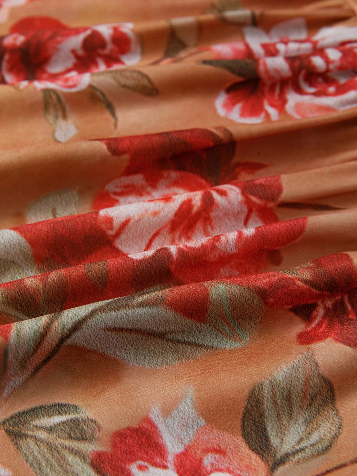 Floral Print Half Button Flounce Sleeve Ruffle Mini Dress