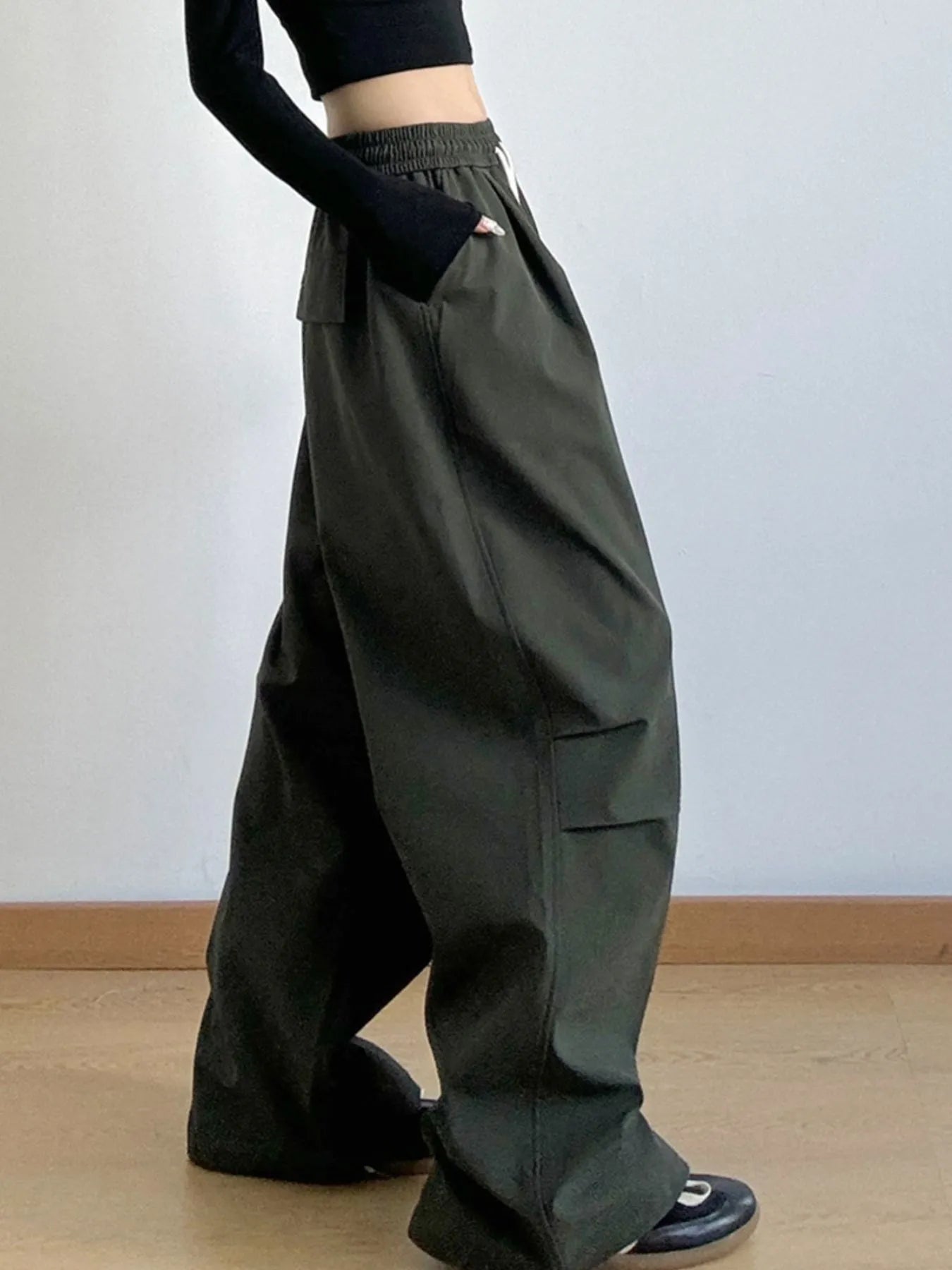 Oversized Wide Leg Drawstring Pants