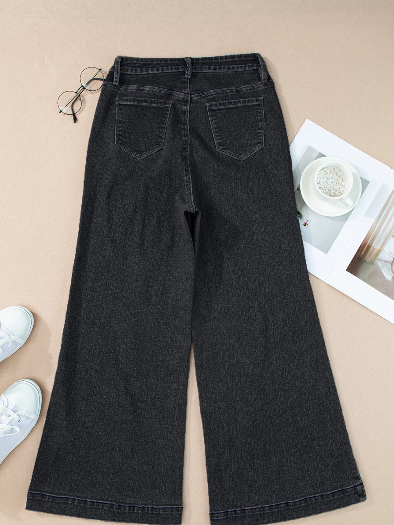 Seam Detail Flared Bottom Ankle Length Jeans