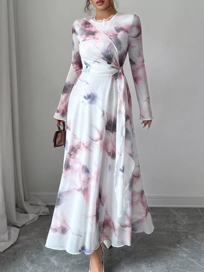 Tie-Dye Long Sleeve Maxi Dress