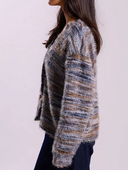 Chunky Knit V-Neck Button-Up Cardigan