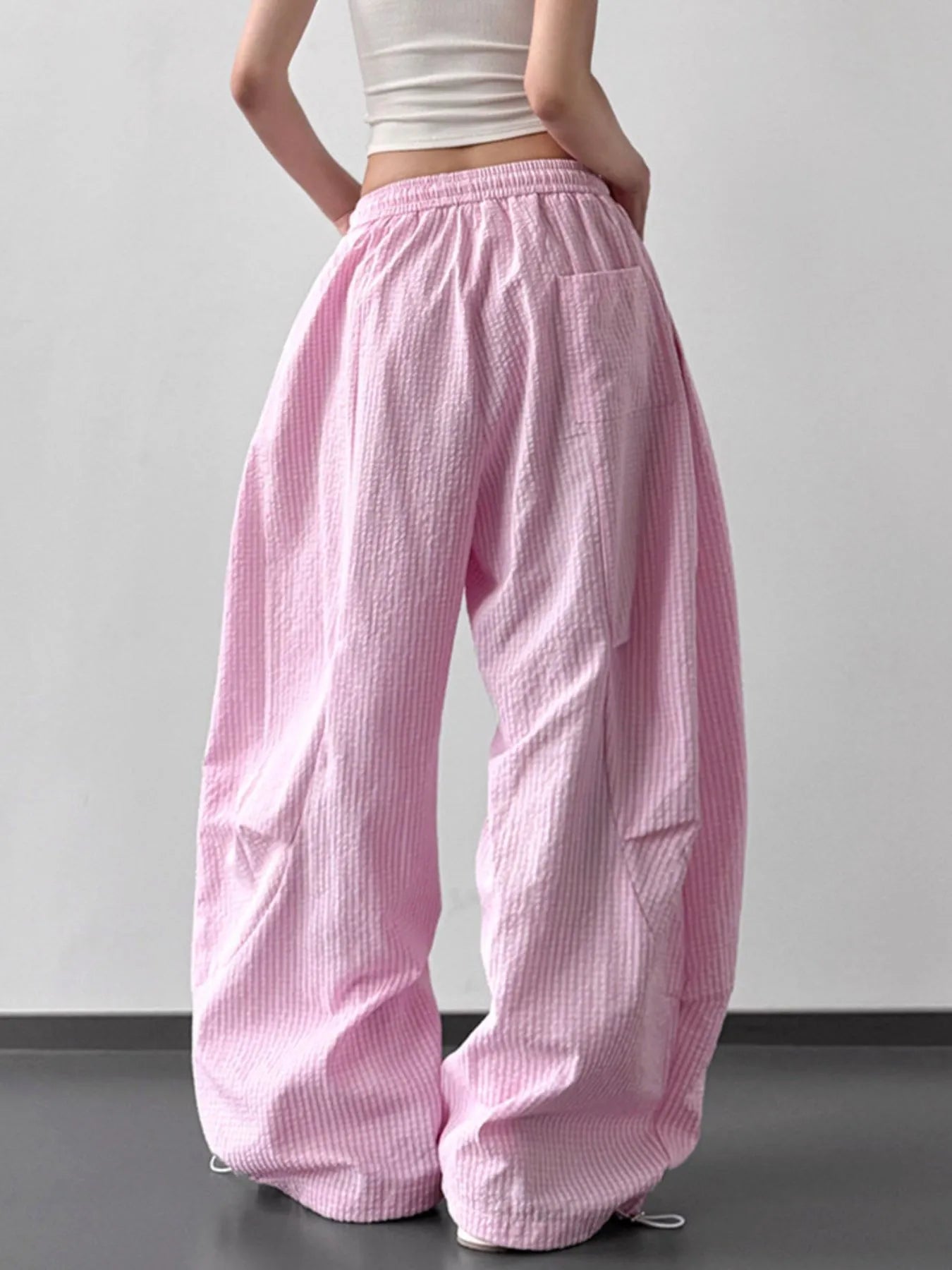 Drawstring Wide Leg Pants