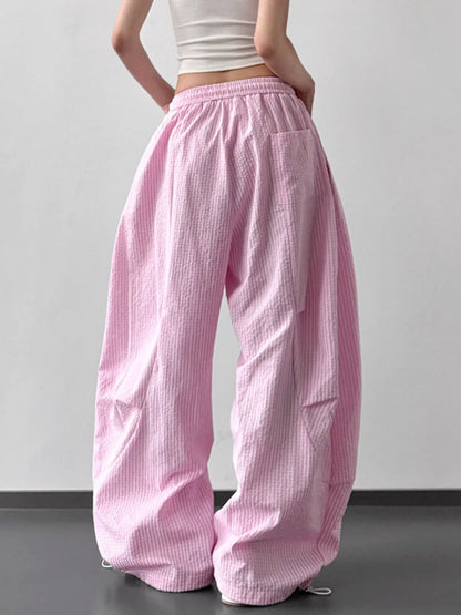 Drawstring Wide Leg Pants