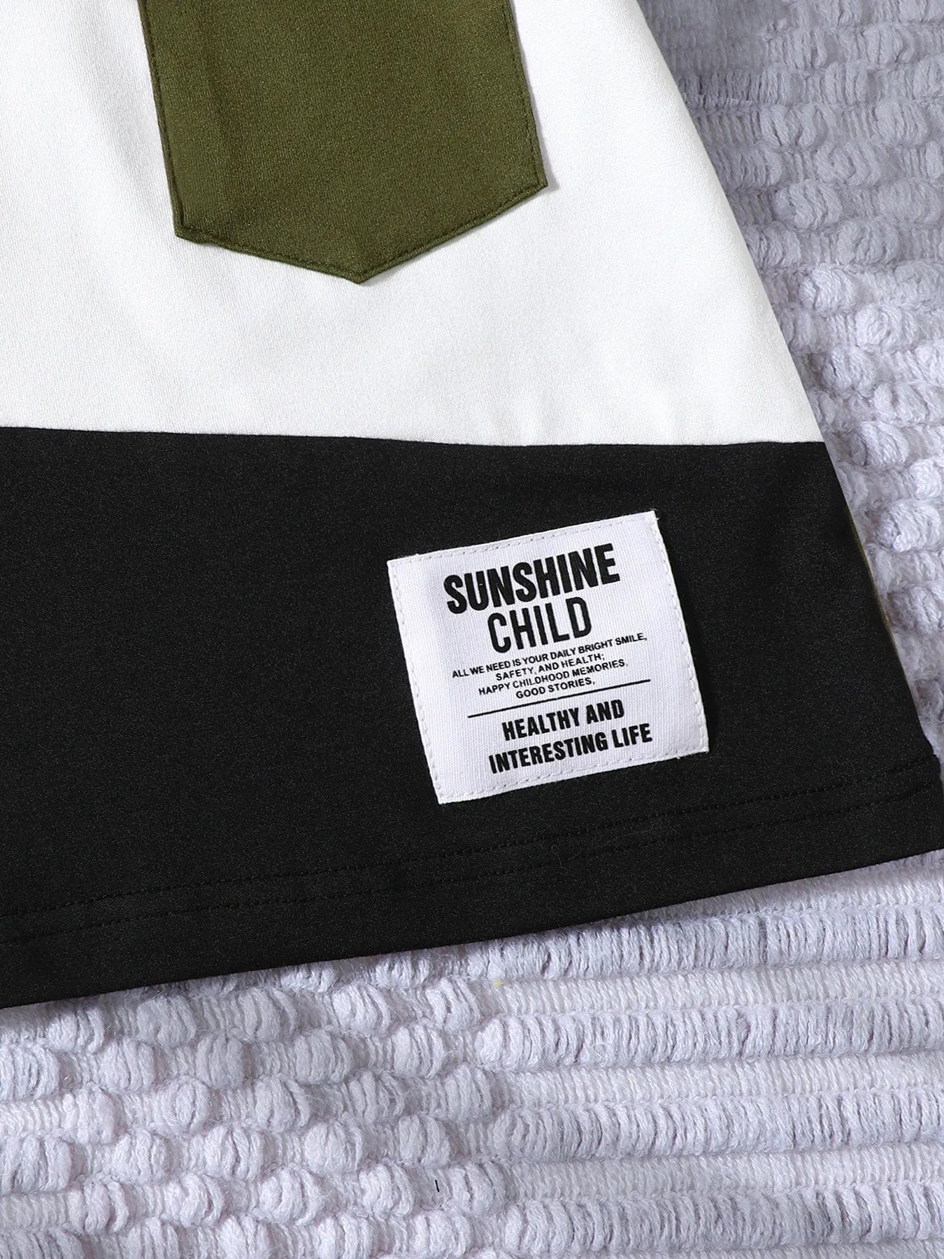 Children's Color Block Short Sleeve Top and Shorts Set