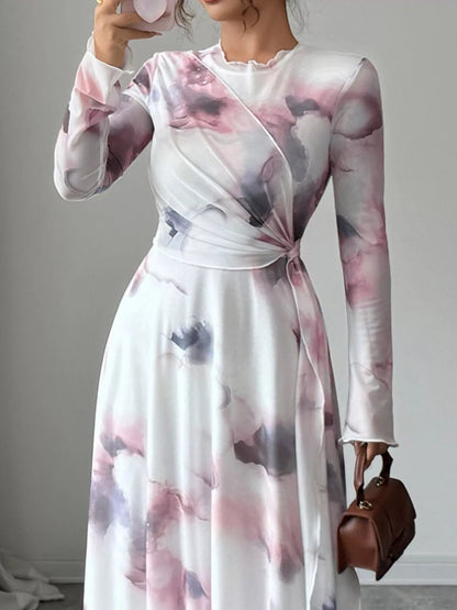 Tie-Dye Long Sleeve Maxi Dress