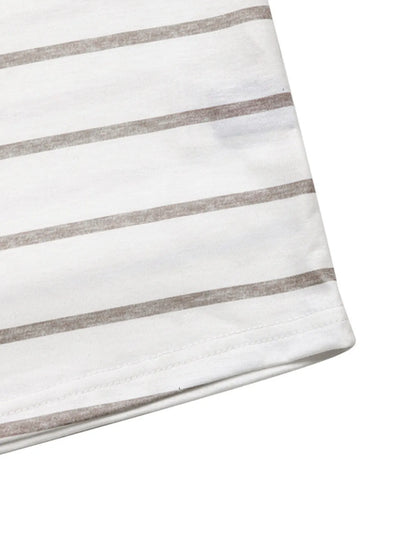 Casual Striped Long Sleeve Color Block T-Shirt