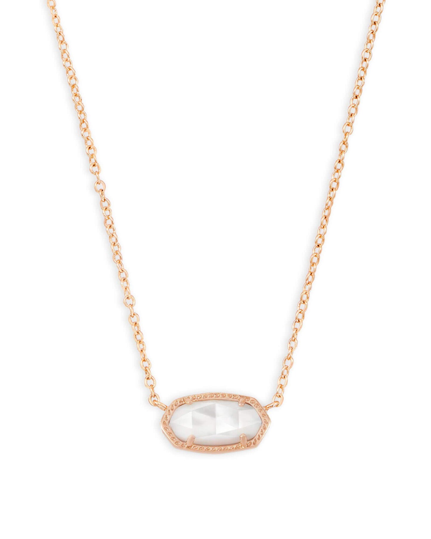Kendra Scott Elisa Pendant Necklace - 14k Gold Plated Delicate Fashion Jewelry for Women ROSE GOLD - IVORY MOTHER OF PEARL