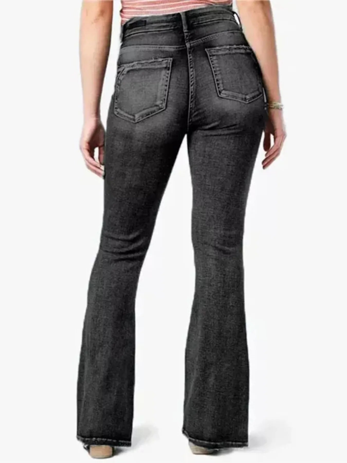 Full Size Vintage Wash Flare Jeans Plus Size