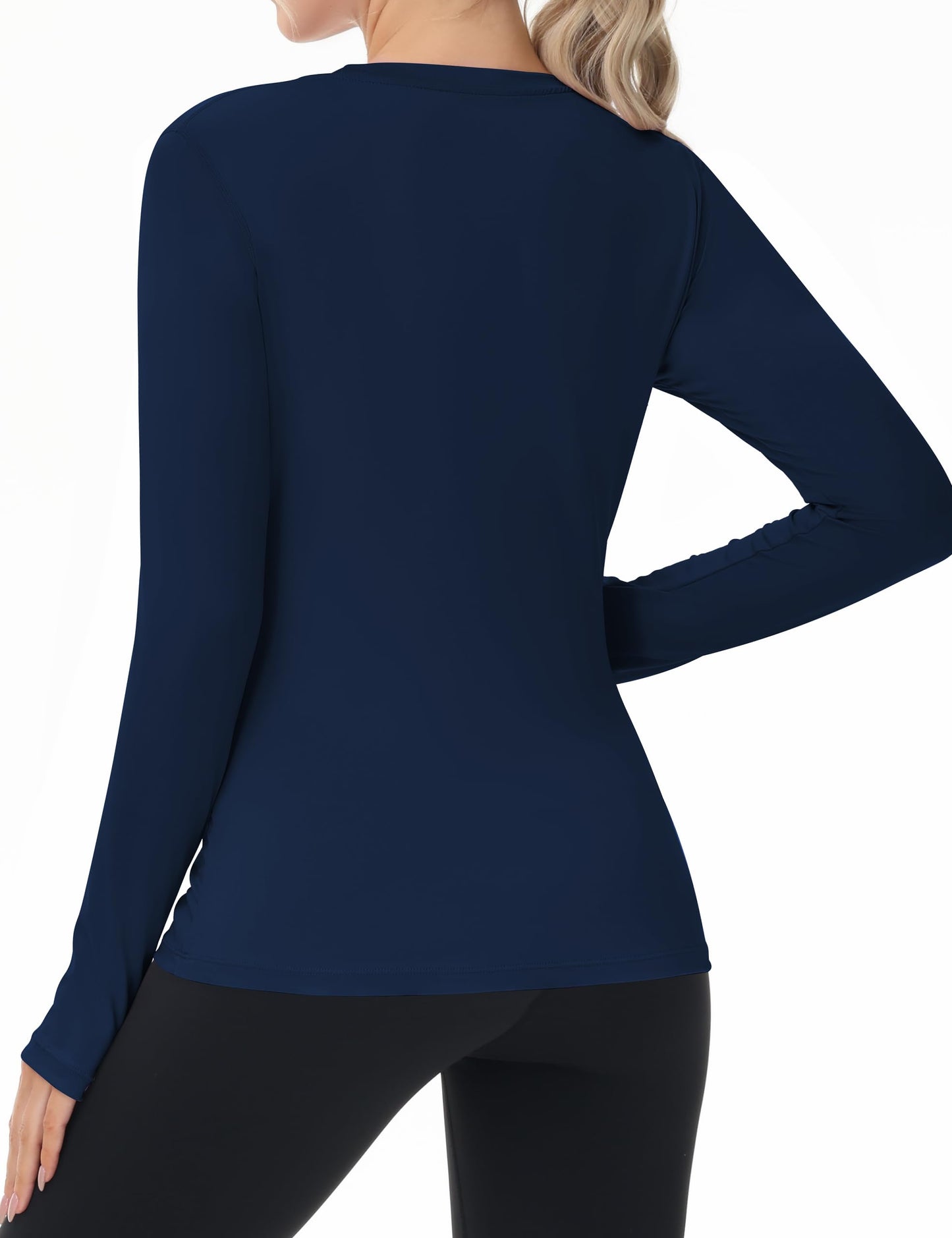 Women's UPF 50+ Sun Protection Long Sleeve Shirt - Athletic Rash Guard with Thumb Holes