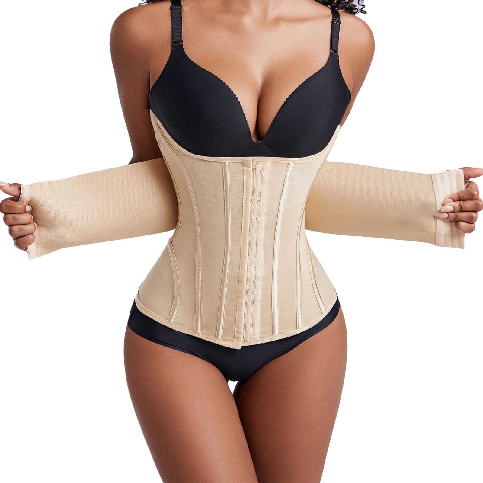 Women's Waist Trainer Body Shaper - Tummy Control Shapewear with Steel Bones