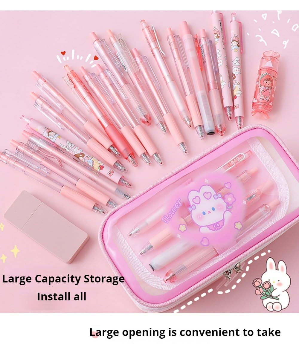Cute Kawaii Pencil Case - Large Capacity Multilayer Rabbit Design Pen Pouch Gift