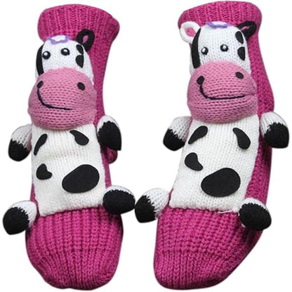 Cute Animal Socks for Women - Plush Long Stocking Socks with 3D Designs M