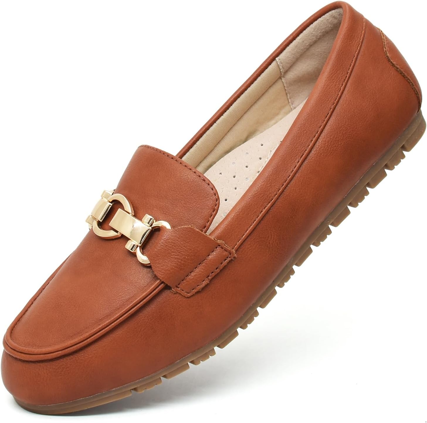 Women Loafers - Comfortable Slip On Business Casual Penny Loafers Brown