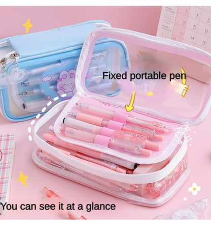 Cute Kawaii Pencil Case - Large Capacity Multilayer Rabbit Design Pen Pouch Gift